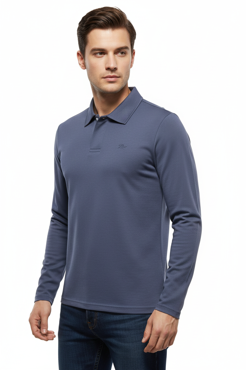 SUENTA Aureliuz | Herren Langärmliges Poloshirt – Weiches & Atmungsaktives Material