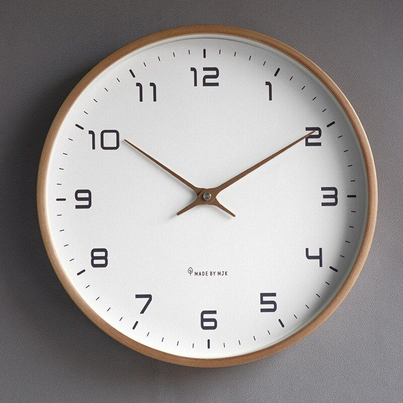 SUENTA Holzuhr für die Wand Minimalistisches skandinavisches Design Braun
