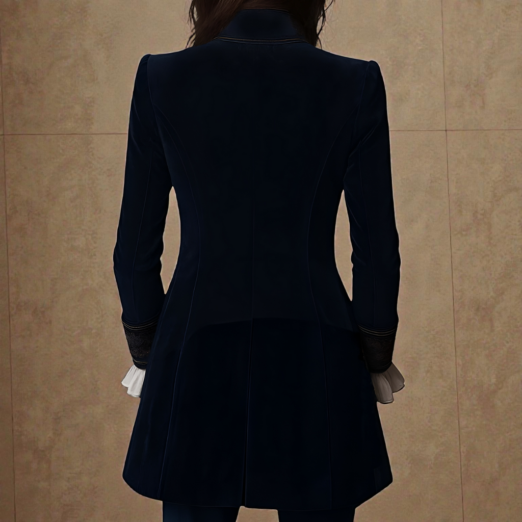 SUENTA Elegante Samtjacke Luxuriösen Samtmaterial Exquisiten Verarbeitung