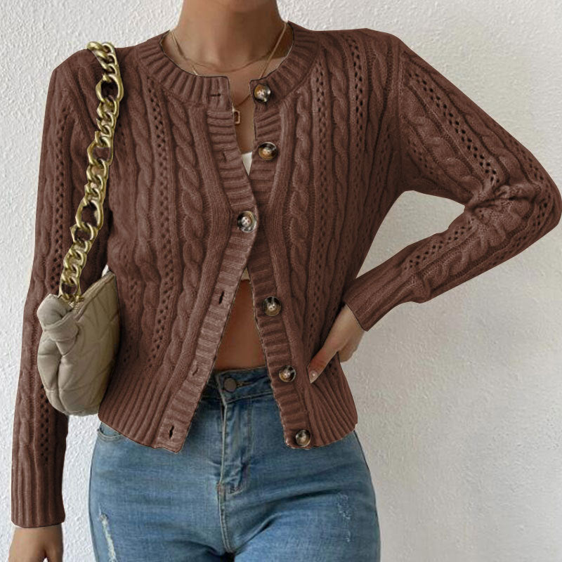 Solis | Chaqueta de punto para mujer con trenzado y botonadura