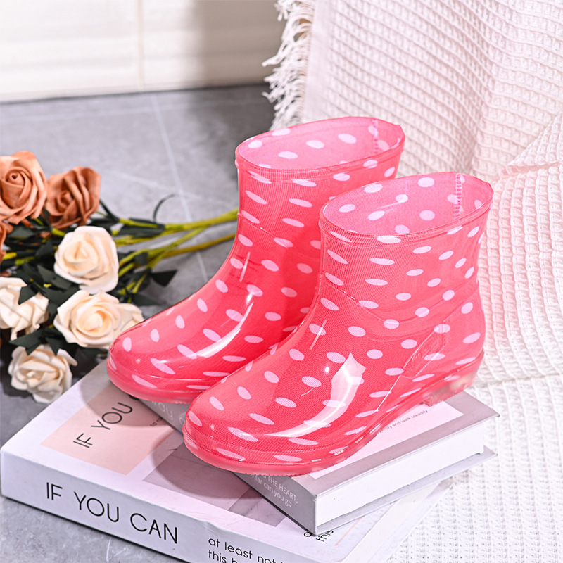 SUENTA Damen Wasserdichte Gummistiefel Mit Bunter Druck Regentage - Winterstiefel Rosa