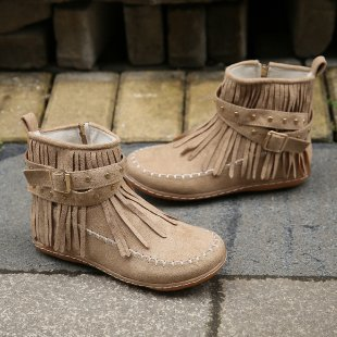 SUENTA Damen Cowboystiefel Boho-Stil Knöchellänge Metallnieten - Winterstiefel Khaki