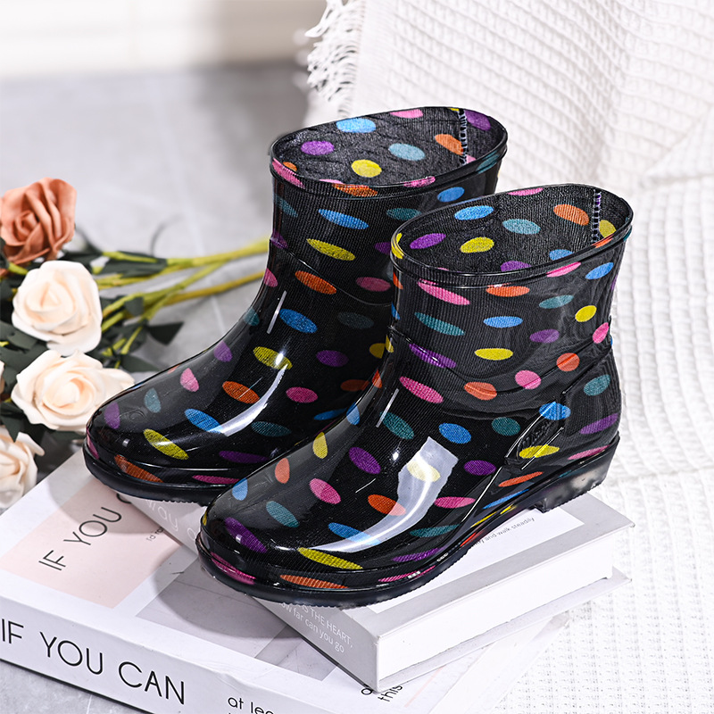 SUENTA Damen Wasserdichte Gummistiefel Mit Bunter Druck Regentage - Winterstiefel Mehrfarbig