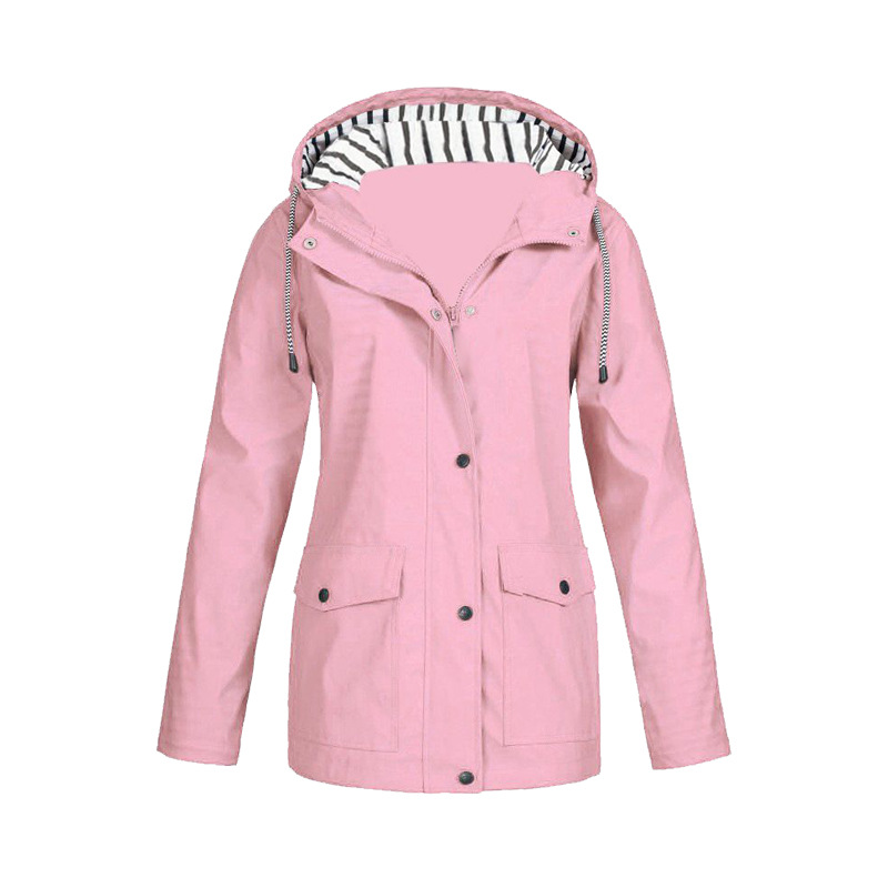 SUENTA Regenjacke Damen Wasserdicht Stilvoll Wind und Wetter - Winterjacke Damen Rosa