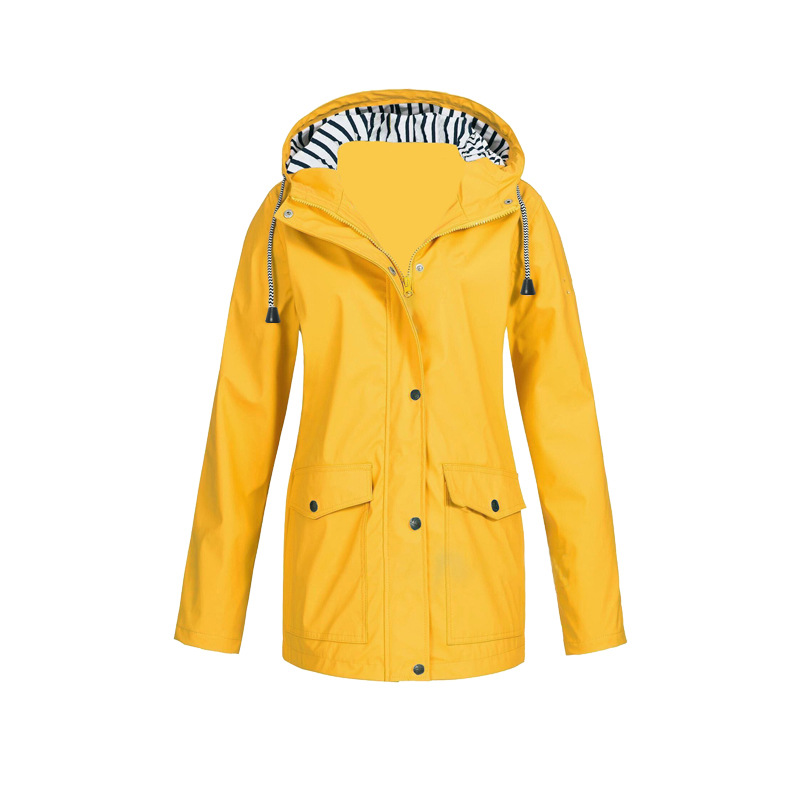 SUENTA Regenjacke Damen Wasserdicht Stilvoll Wind und Wetter - Winterjacke Damen Gelb