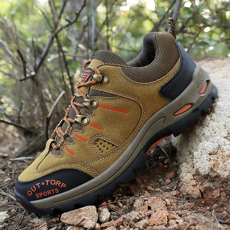 SUENTA Stylische Wander Schuhe für Herren Schnürschuhe GriffigeSohle - Laufschuhe Khaki