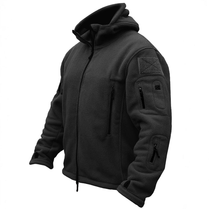 SUENTA Herren Softshell Jacke Langarm Abnehmbare Kapuze Taschen Schwarz
