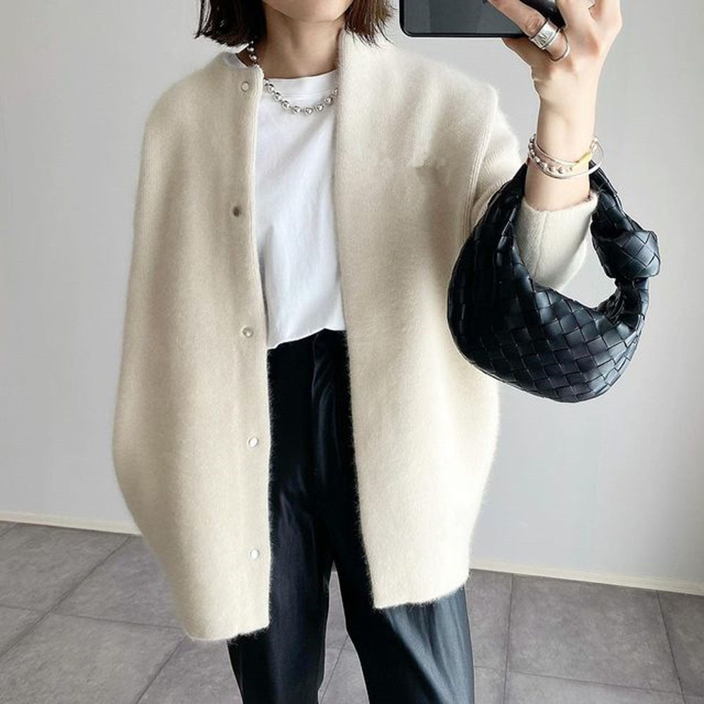 SUENTA Damen Geschmackvolle Strickjacke mit Charakter Eleganz Cremeweiß (Fast ausverkauft)