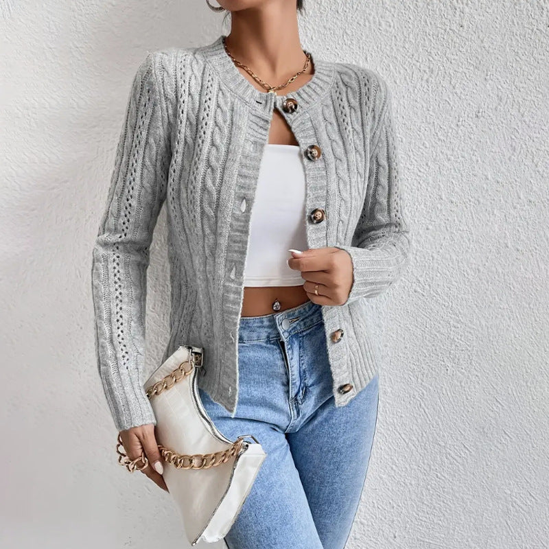 Solis | Chaqueta de punto para mujer con trenzado y botonadura