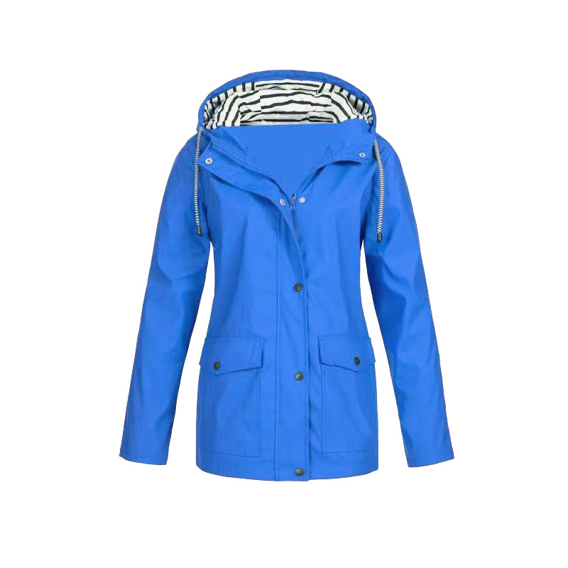 SUENTA Regenjacke Damen Wasserdicht Stilvoll Wind und Wetter - Winterjacke Damen Blau