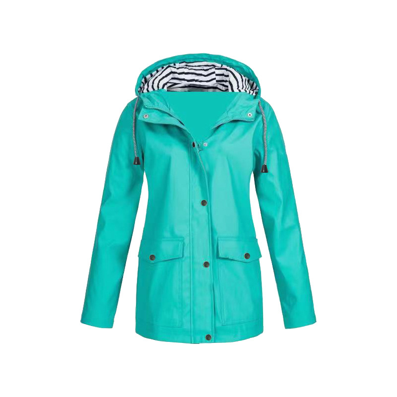 SUENTA Regenjacke Damen Wasserdicht Stilvoll Wind und Wetter - Winterjacke Damen Türkis