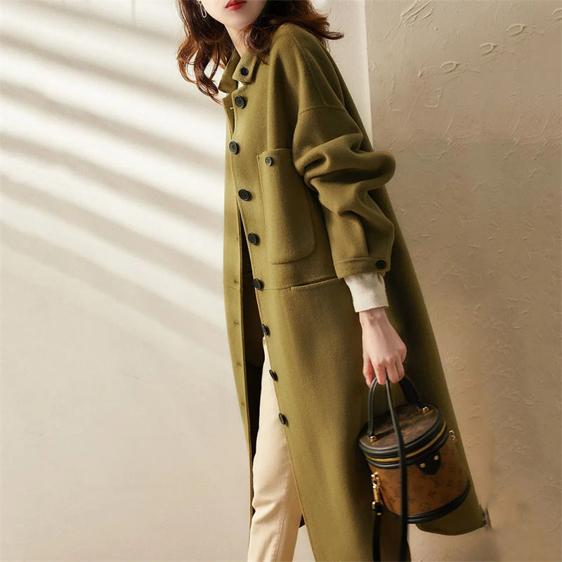 SUENTA Damen Trenchcoat Langer Frühling Weichheit Wärme