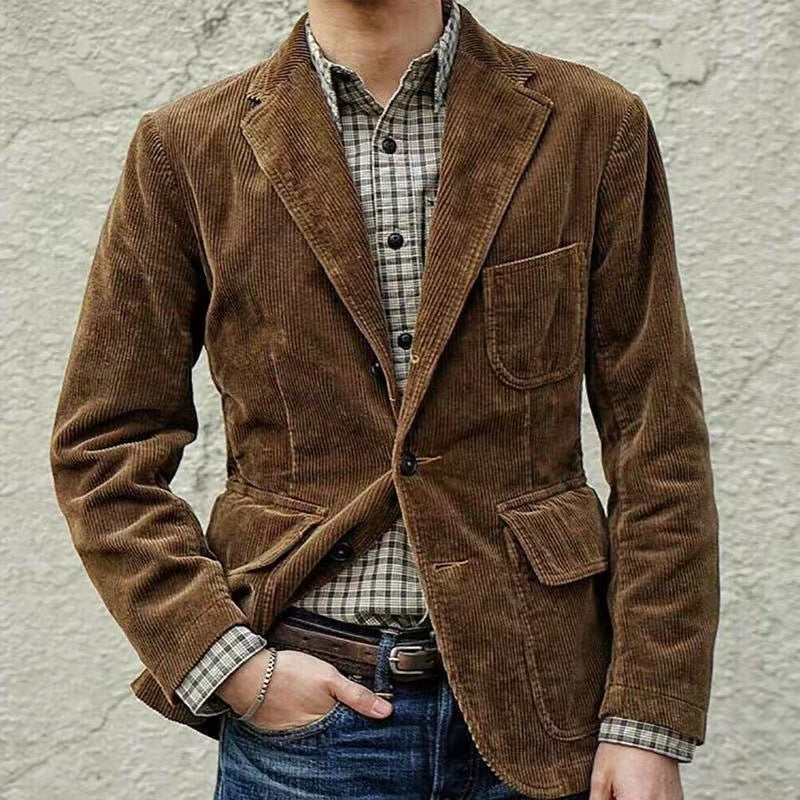 SUENTA Blazer Und Weste Im Set Für Herren Mit Praktischen Taschen Braun