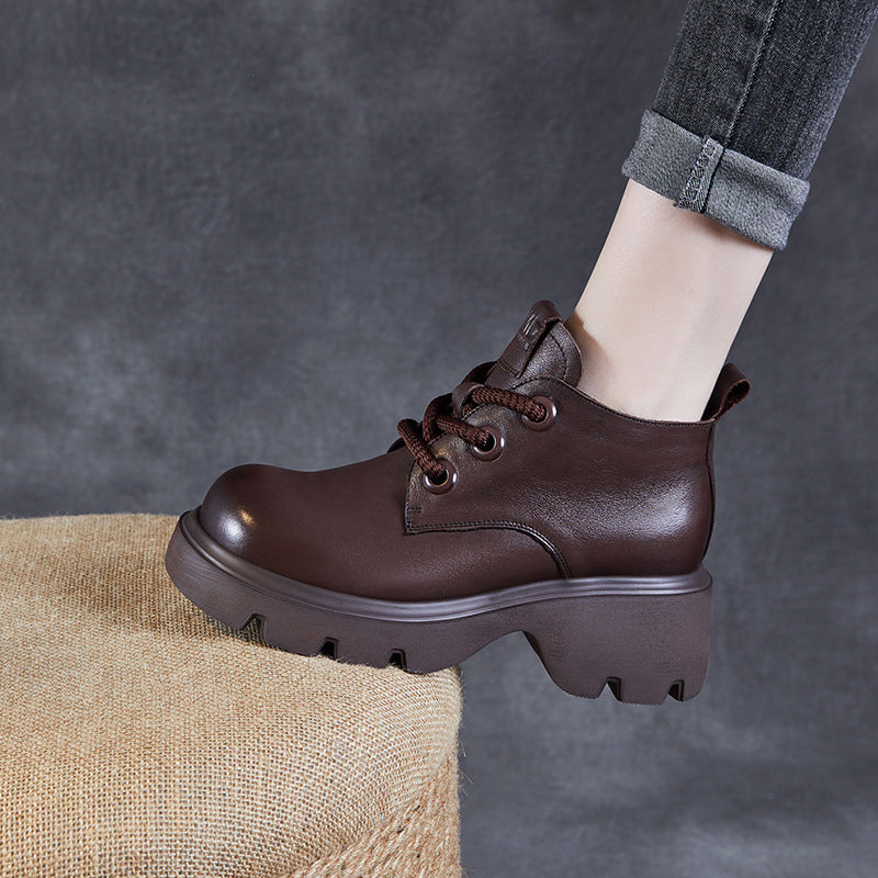 SUENTA Damen Jahrgang Dirndl Schuhe | Plateau - Winterstiefel Braun
