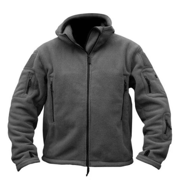 SUENTA Herren Softshell Jacke Langarm Abnehmbare Kapuze Taschen Dunkelgrau
