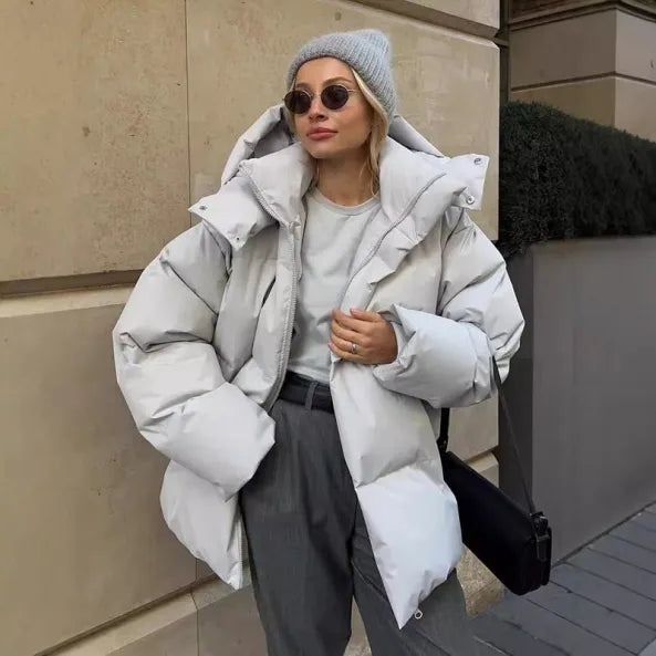 SUENTA Flames Damen Pufferjacke - Klassisch Warm und Stilvoll Weiß