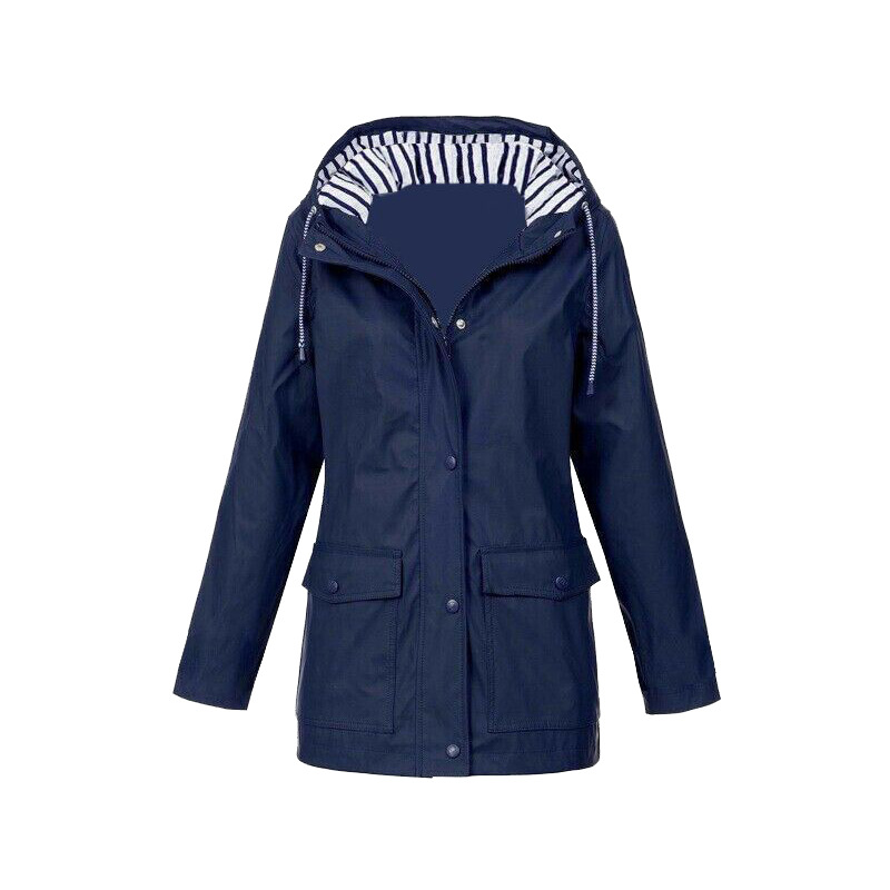 SUENTA Regenjacke Damen Wasserdicht Stilvoll Wind und Wetter - Winterjacke Damen Marineblauw