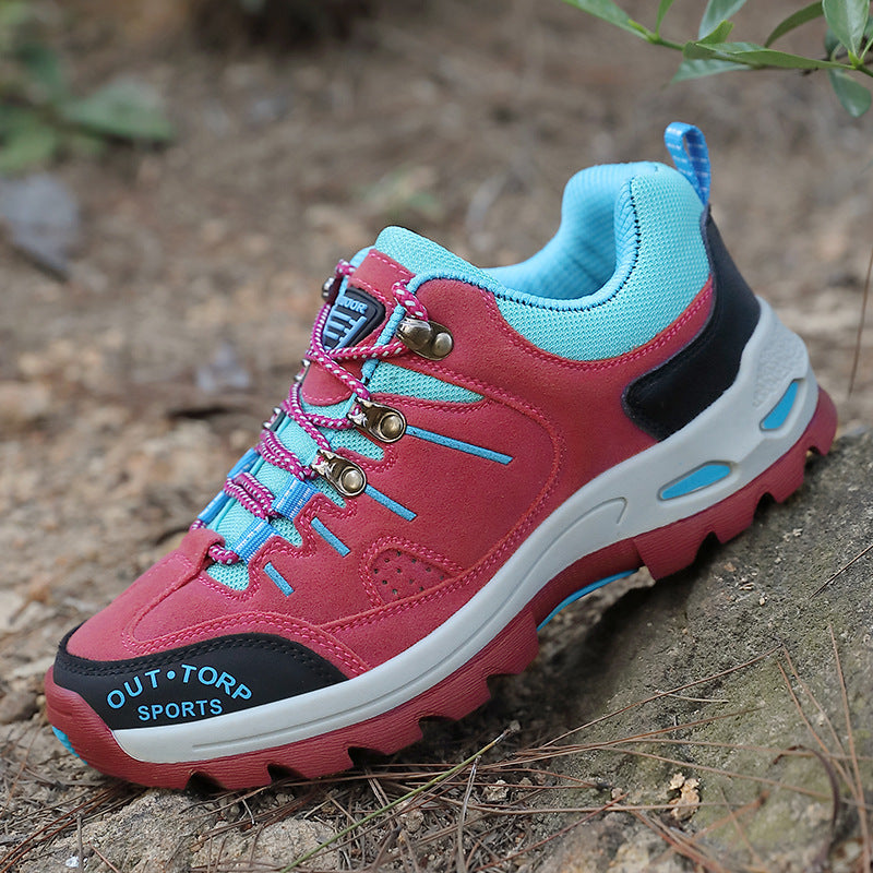 SUENTA Stylische Wander Schuhe für Herren Schnürschuhe GriffigeSohle - Laufschuhe Fuchsia