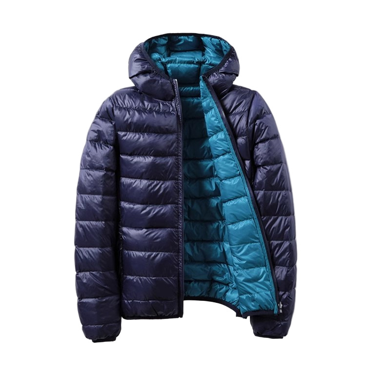 SUENTA Ushuaï Damen Leichte Übergangsjacke - Wendbar mit Kapuze Blau