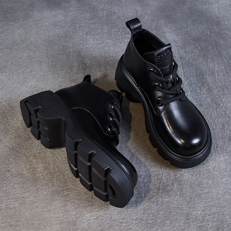 SUENTA Damen Jahrgang Dirndl Schuhe | Plateau - Winterstiefel Schwarz