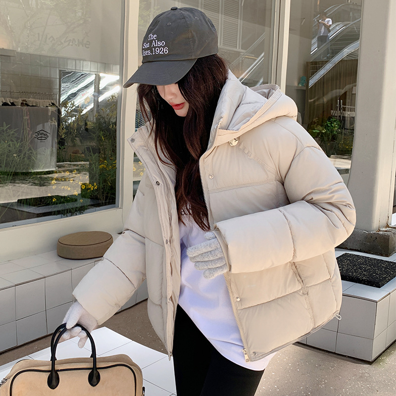SUENTA Jorjo Damen Schwarze Daunenjacke - Zeitlos mit Kapuze Beige