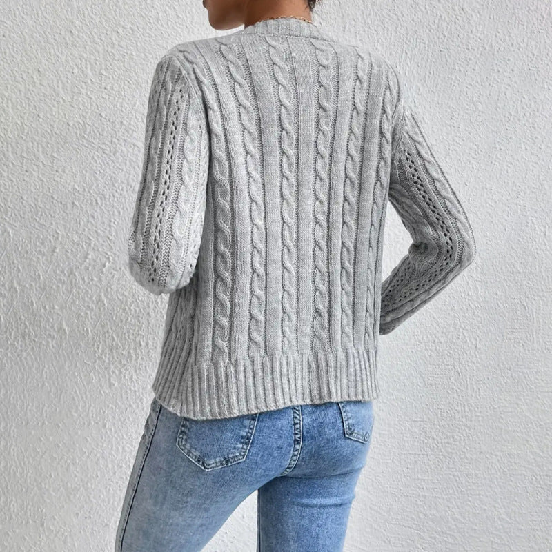 Solis | Chaqueta de punto para mujer con trenzado y botonadura