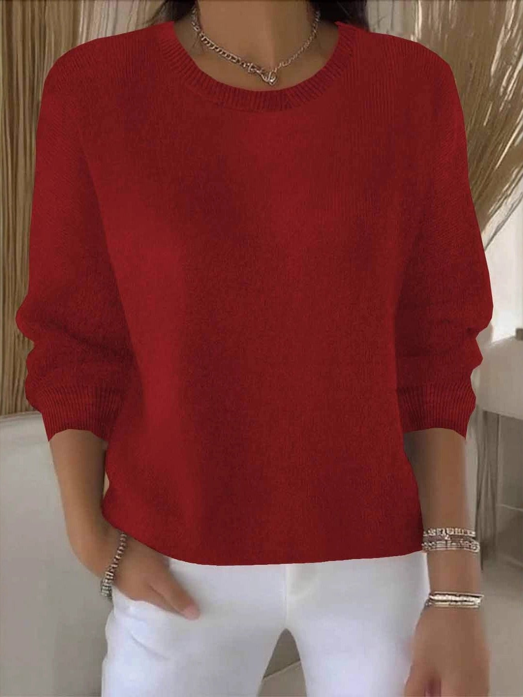 Luna | Damen Alltagstauglicher Winter-Strickpullover