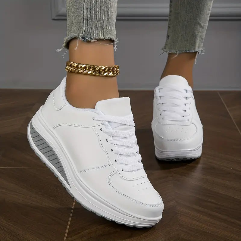 SUENTA Damen-Sneakers Air-Cushion-Sneakers Luftpolster Weiß