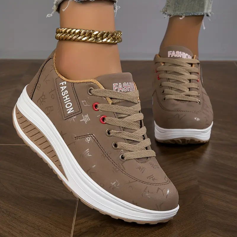 SUENTA Damen-Sneakers Air-Cushion-Sneakers Luftpolster Braun
