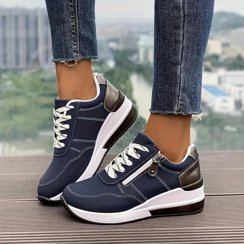 SUENTA Damen Komfortschuhe Medizinisch optimierter Fußunterstützung Für Arbeitstage Ozeanblau