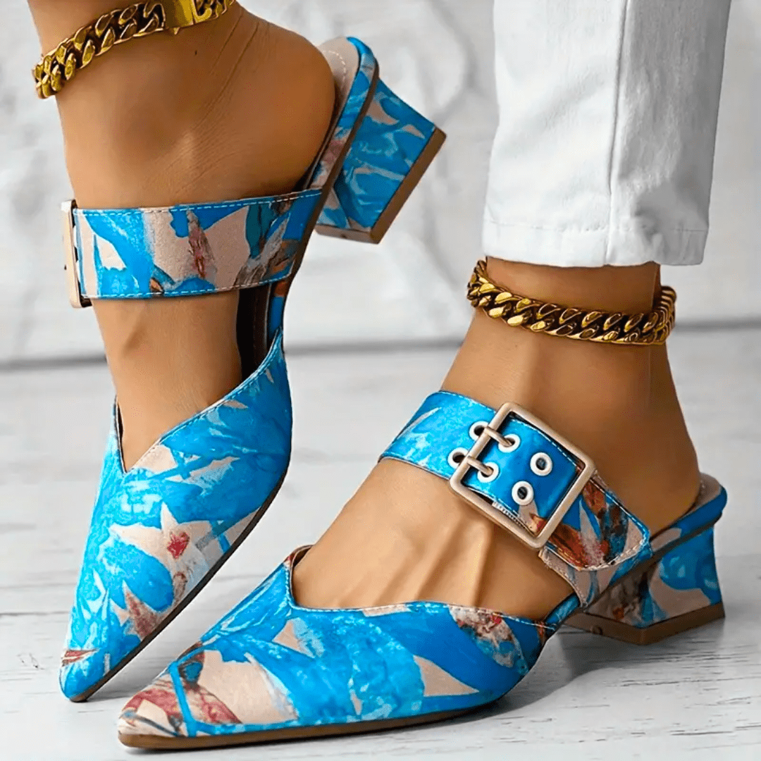SUENTA Damen Absatzschuhe Fußbett Passend Natürliche Fußform Blau