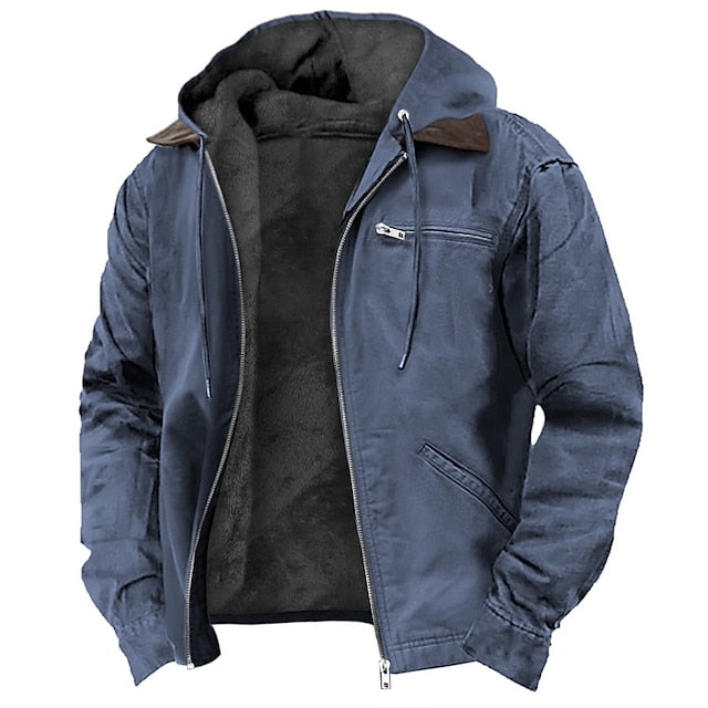 SUENTA Malone | Herren Outdoorjacke mit Kapuze – Luxus Funktionsjacke Winddicht & Atmungsaktiver Wetterschutz Blau