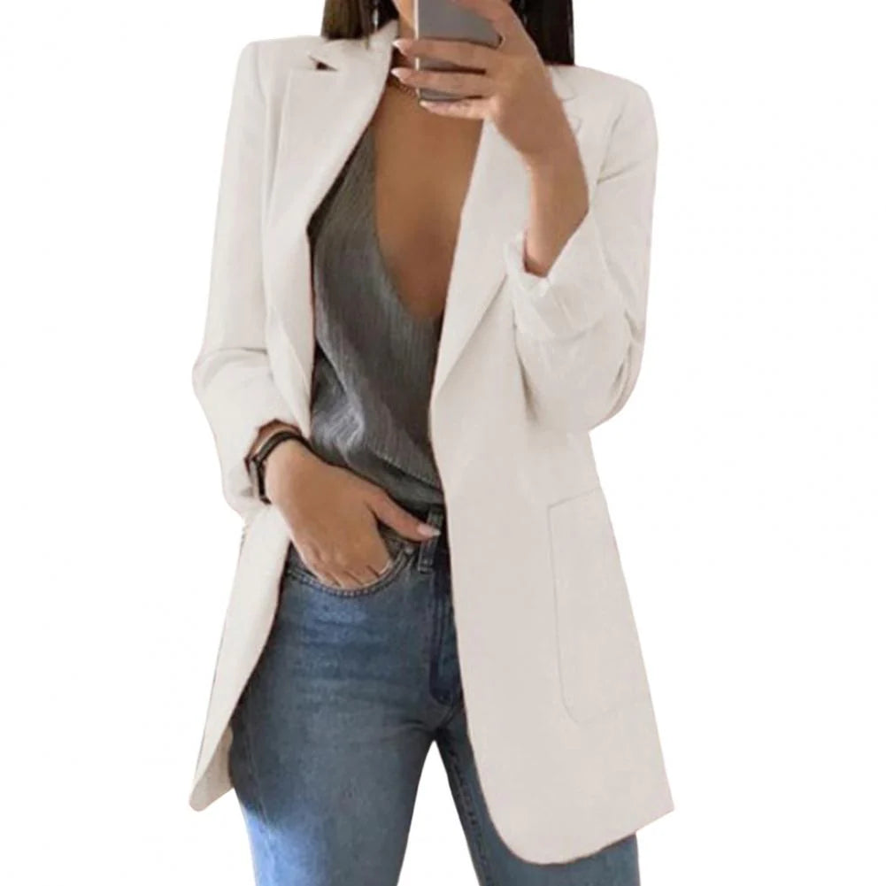 SUENTA Oversize Blazer Damen | Lang Weiß