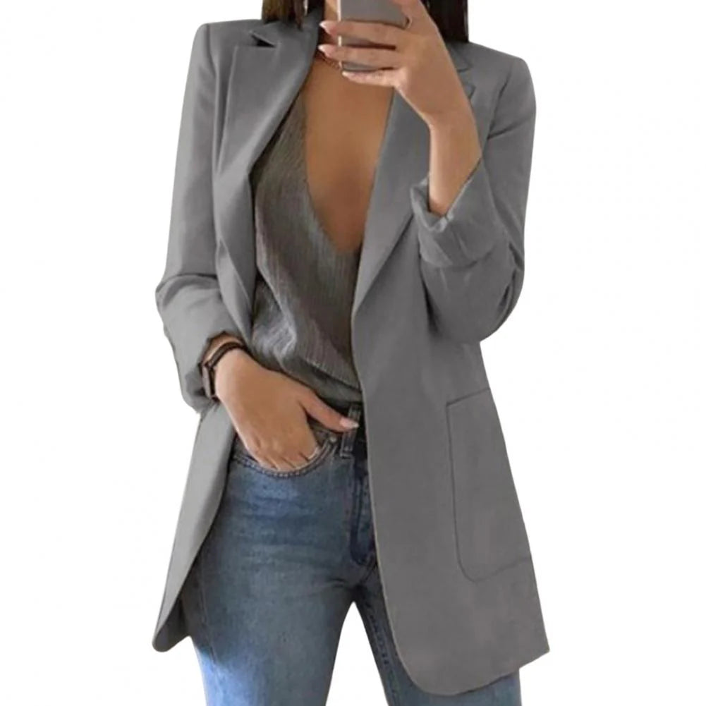 SUENTA Oversize Blazer Damen | Lang Grau