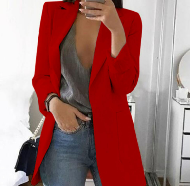 SUENTA Oversize Blazer Damen | Lang Rot