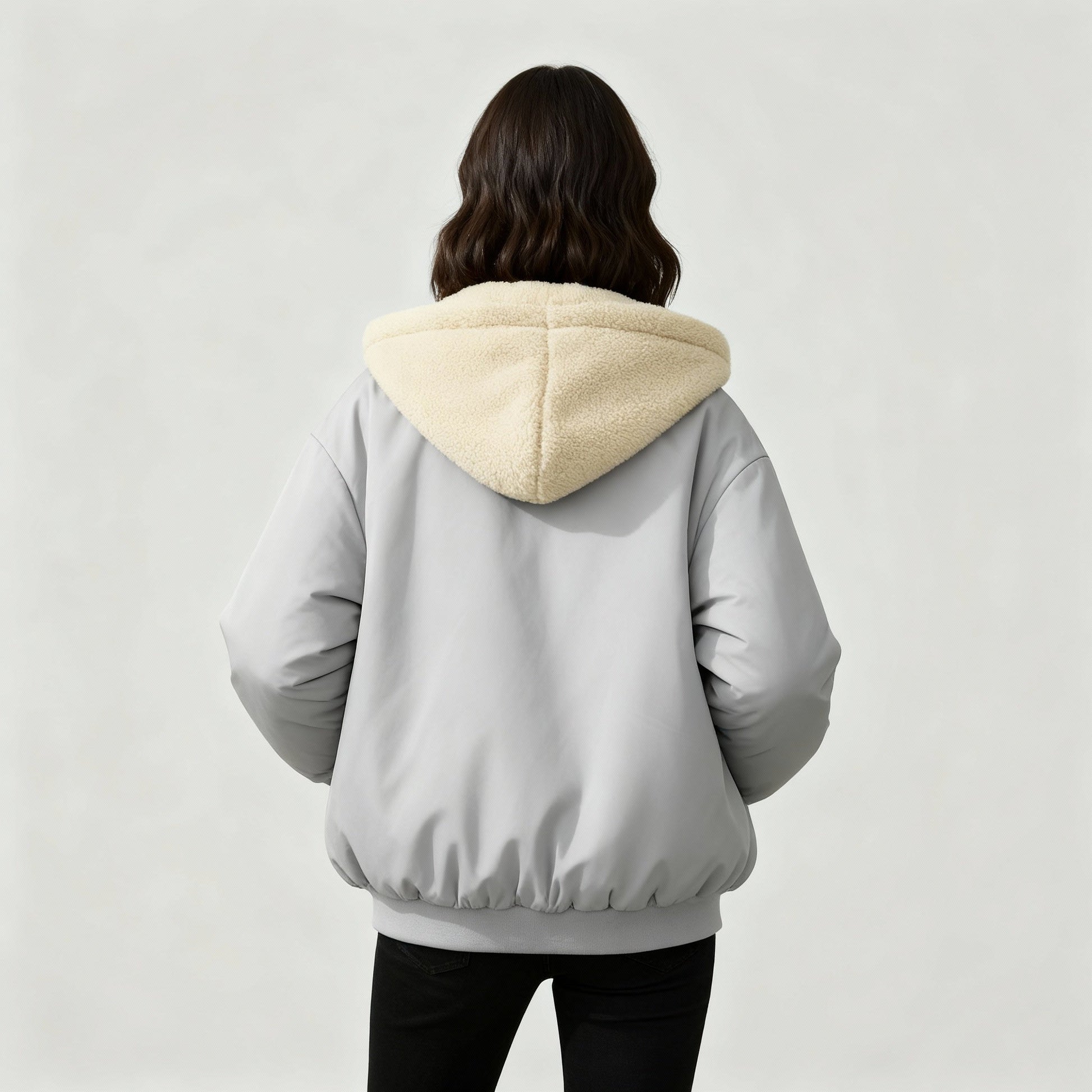 SUENTA Damen Oversized Winterjacke Komfort Warm Lockeren Schnitt Weiche, Warme Stoff