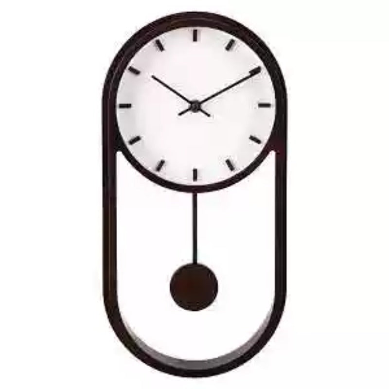 SUENTA Pendel-Wanduhr Geometrisch Ovalen Form Leisen Quarzwerk