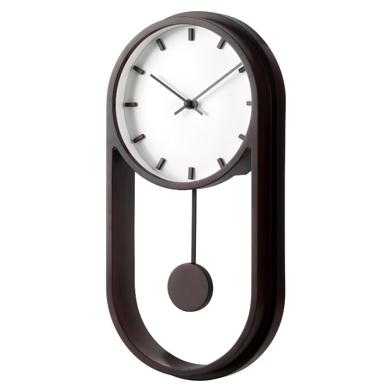 SUENTA Pendel-Wanduhr Geometrisch Ovalen Form Leisen Quarzwerk