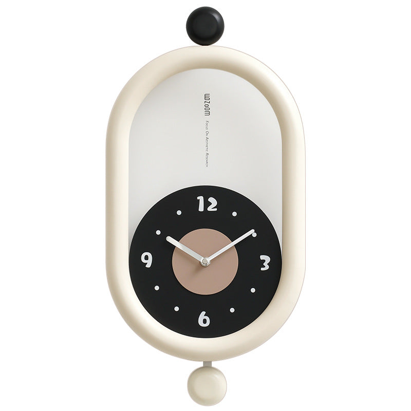 SUENTA Pendeluhr Stilvolle Leise Pendelwerk Für Schlafzimmer Beige