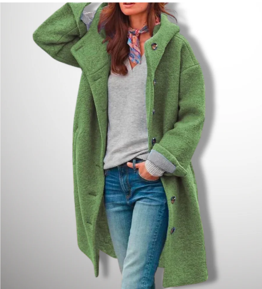 SUENTA Winter Mantel Damen Eleganter Auftritt Warme Eleganz Stil - Winterjacke Damen Grün
