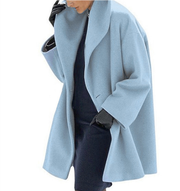 SUENTA Damen Winter Klassiker Trench Mantel Zeitlose Eleganz Warme - Winterjacke Damen Blau