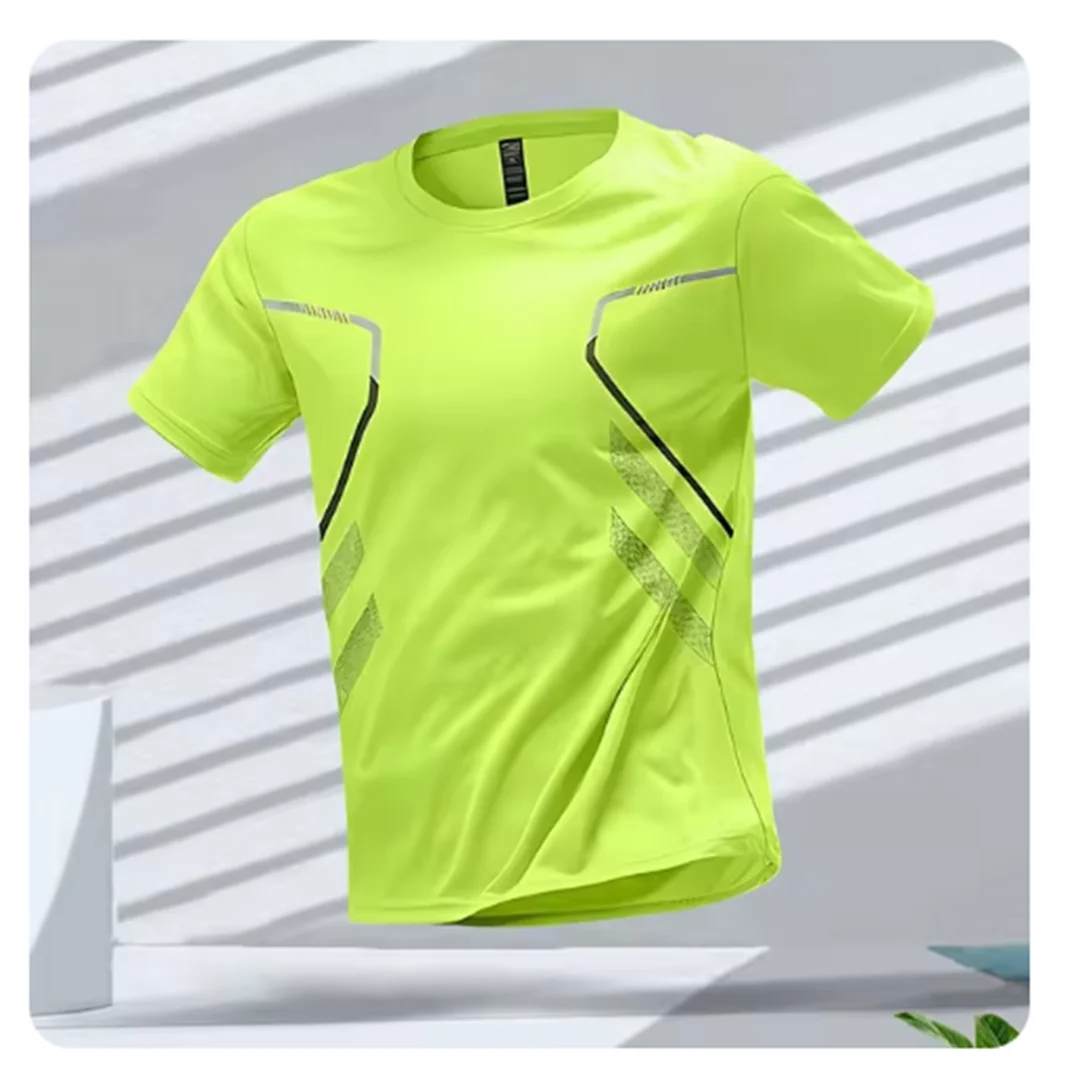 SUENTA Atmungsaktives Herren Sport T-Shirt Ultraleichte Material Grün