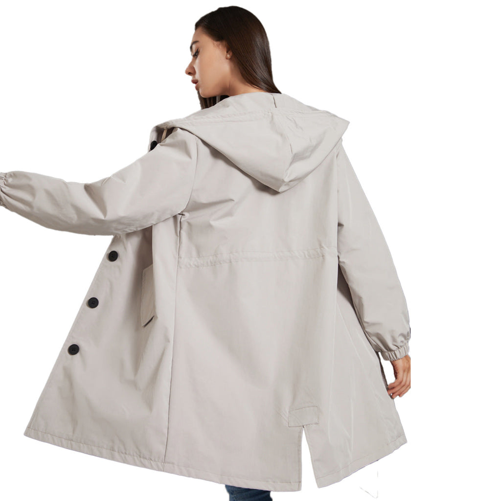SUENTA Damen Leichte Regenjacke Klassisch Wasserabweisend Schutz