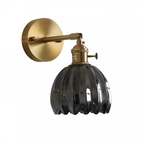 SUENTA Retro Blumenknospen-Tulpenglas-Wandlampe Grau