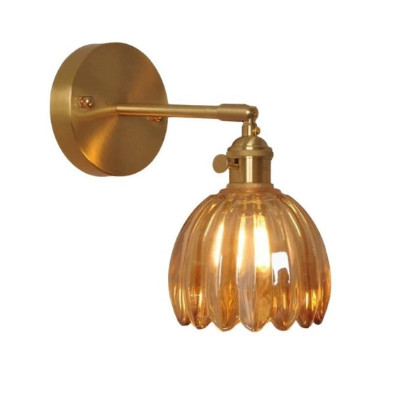 SUENTA Retro Blumenknospen-Tulpenglas-Wandlampe Orange