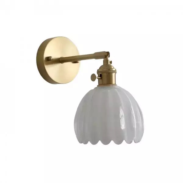 SUENTA Retro Blumenknospen-Tulpenglas-Wandlampe Weiß