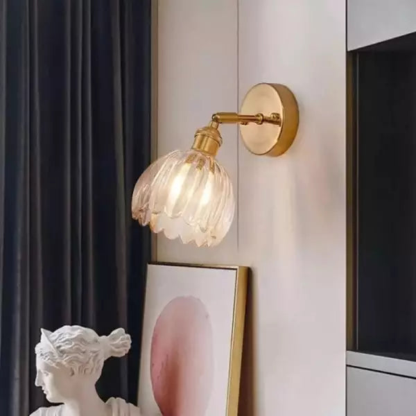 SUENTA Retro Blumenknospen-Tulpenglas-Wandlampe
