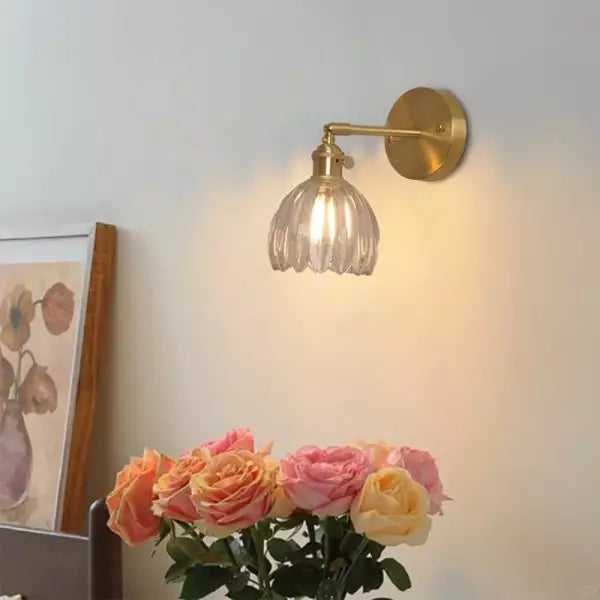 SUENTA Retro Blumenknospen-Tulpenglas-Wandlampe