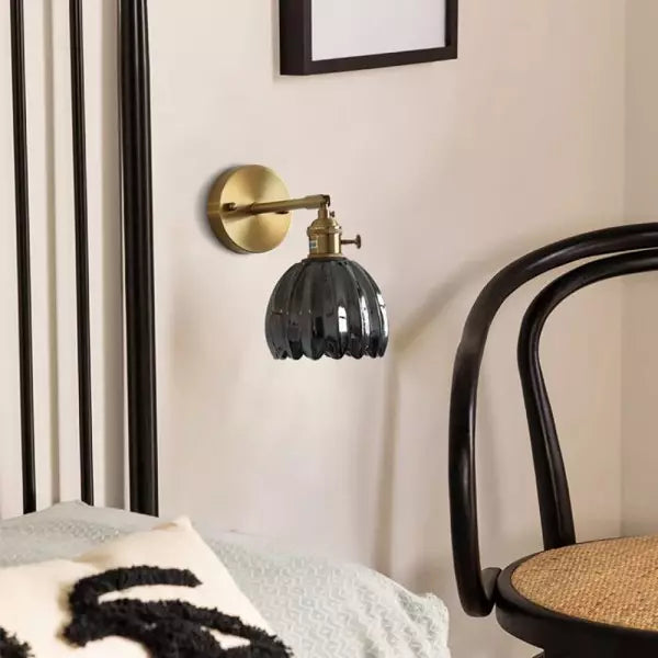 SUENTA Retro Blumenknospen-Tulpenglas-Wandlampe