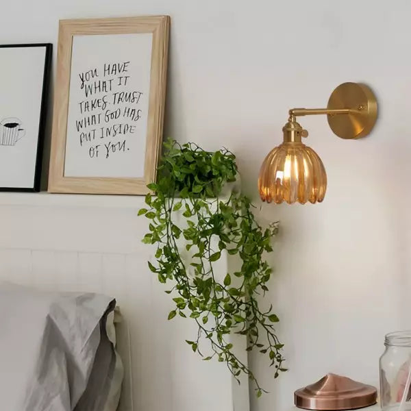 SUENTA Retro Blumenknospen-Tulpenglas-Wandlampe